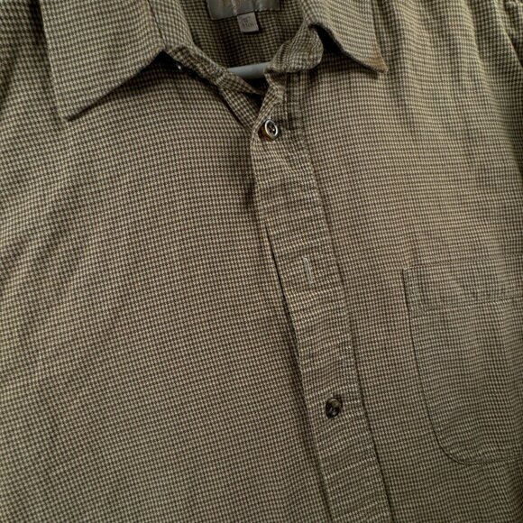 Viyella Cotton Wool Blend Button Up Shirt Men Long Sleeve Houndstooth Size 16 - Picture 16 of 16